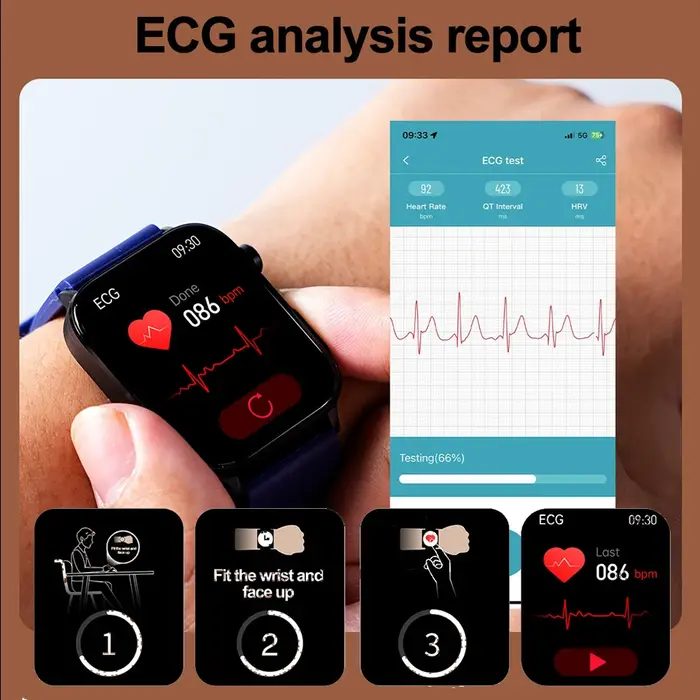 Nouvelle montre connectée 2025 pour hommes et femmes avec surveillance 24h/24 de la santé