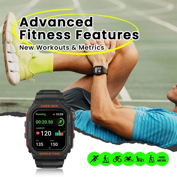 Nouveau Zeblaze Ares GPS montre intelligente intégré Alexa & GPS faire/réponse des appels téléphoniques Smartwatch