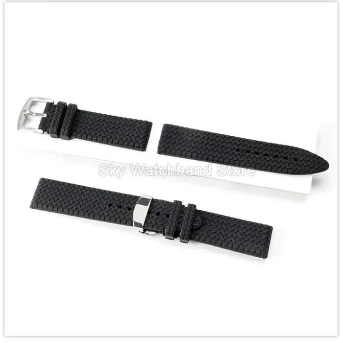 Bracelet de montre en Silicone noir pour Chopard Mille Miglia, 168511 168997, Interface droite souple et résistante à la sueur, accessoires de montre Premium
