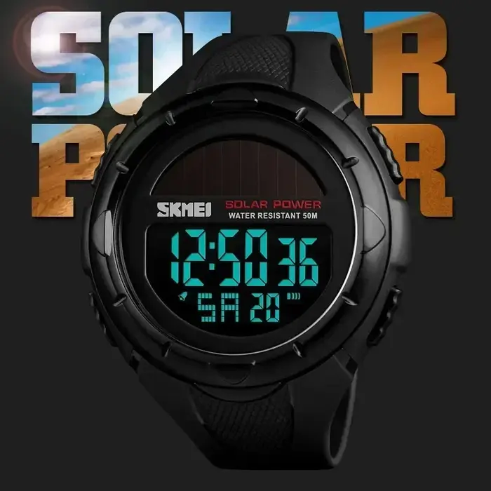 SKMEI 1405 Sport numérique hommes montres solaire pour l'alimentation alarme environnementale mâle horloge reloj hombre