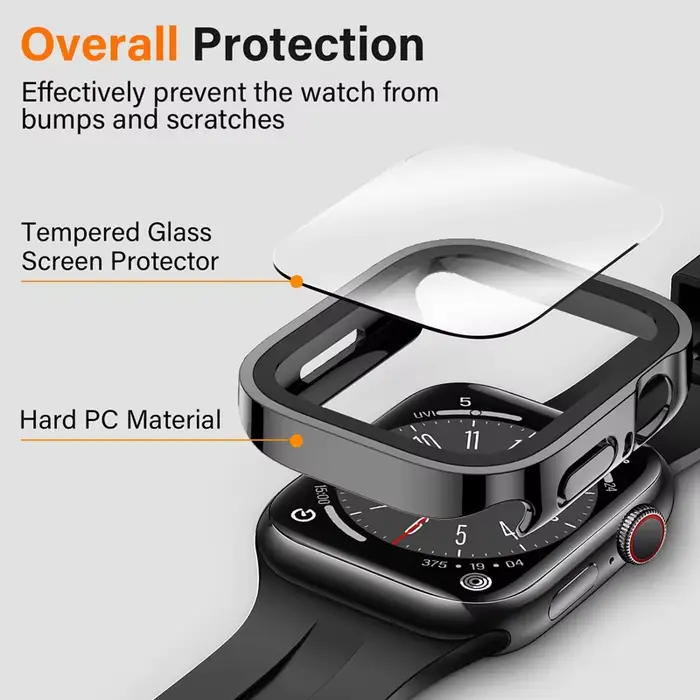 Verre + étui pour Apple Watch 42 46mm 45mm 41 49 44mm 40 mm