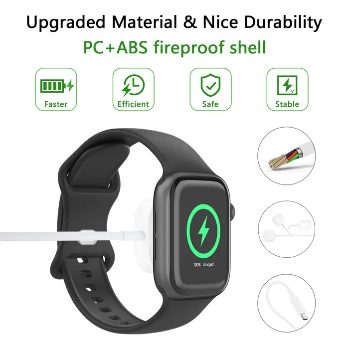 Chargeur sans fil magnétique USB Type C pour iWatch 8/7/6/5/SE