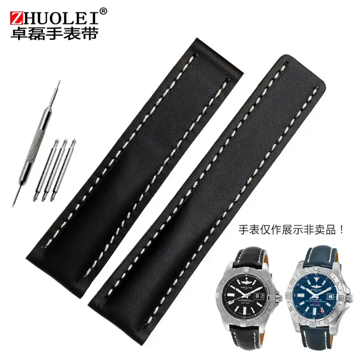 Bracelet de montre en cuir véritable pour hommes, bracelet de montre, respirant et souple, respirant