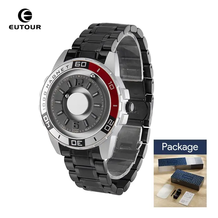 Montre à quartz magnétique de luxe pour homme EUTOUR