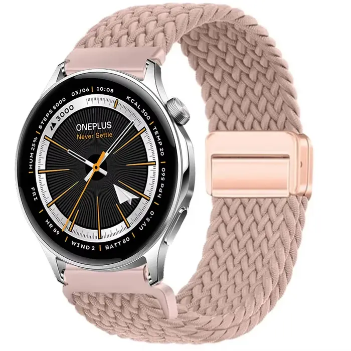 Bracelet élastique magnétique tressé pour montre connectée Oneplus Watch 3 2r 2 46mm