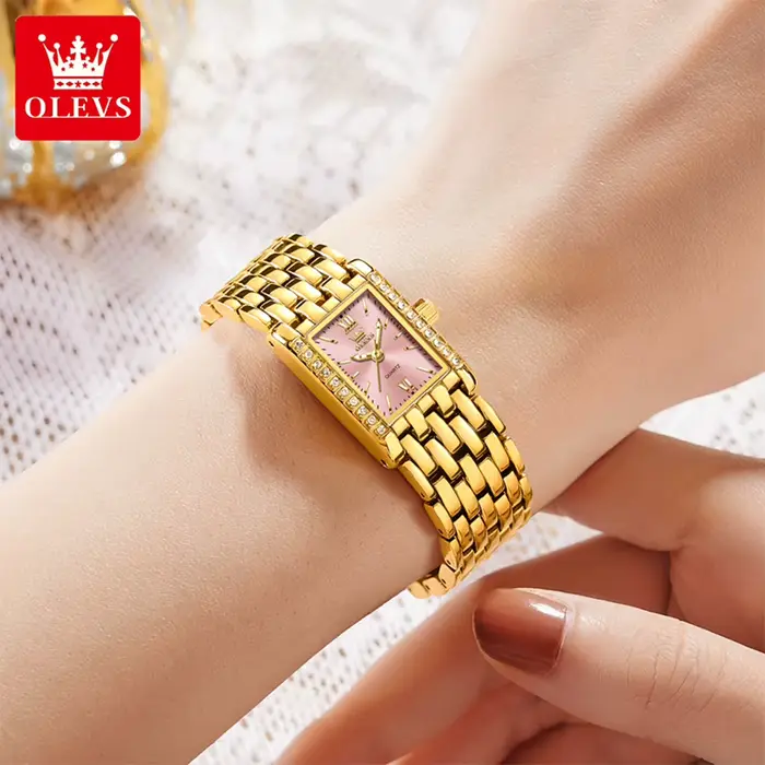OLEVS femmes montres de luxe doré en acier inoxydable femme montre étanche classique mode