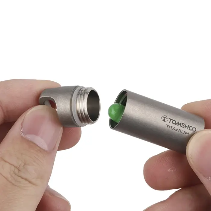 Tomshoo – Mini boîte à pilules de rangement étanche et scellée en titane, étui de parfum, pendentifs