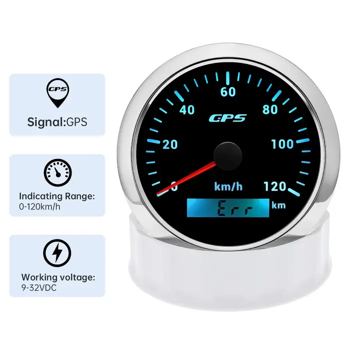 Compteur de vitesse GPS universel 85MM, rétroéclairage LED 7 couleurs, pour moto, bateau, camion, 60 km/h, 200 km/h