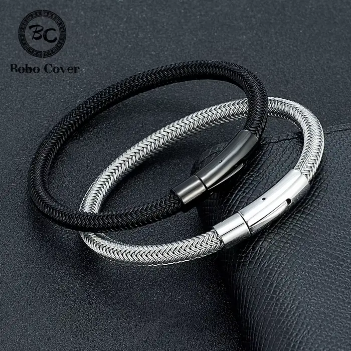 Bracelet en câble métallique Simple et étanche de 6mm pour hommes et femmes