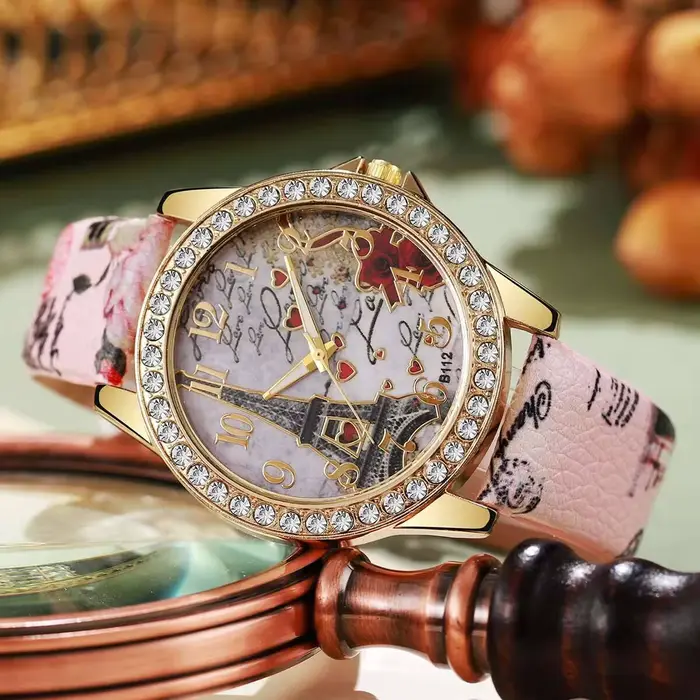 Montre Femme Tendance à Motifs Floraux