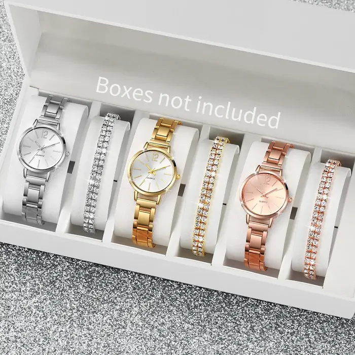 6 pièces/ensemble montre pour femme mode bracelet en acier montres à Quartz ensemble de bracelets en