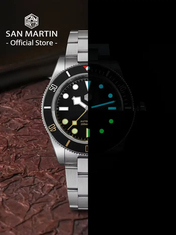 San Martin – montre de plongée rétro de luxe pour hommes, 40mm BB58, NH35, automatique, mécanique, s