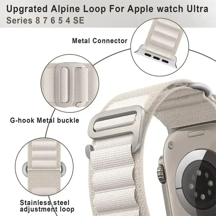 Boucle alpine pour bracelet de montre Apple ultra 2 49mm série 10 9 8 7 6 SE 5 4 46mm 42mm 40-44mm 45mm 41mm