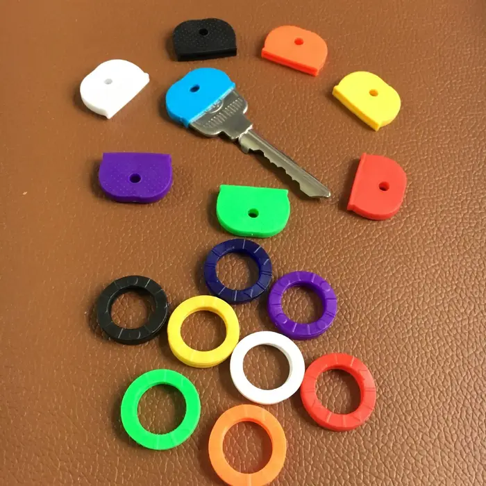 10 pièces 24 pièces 32 pièces couleur manchon de clé couleur mixte Silicone souple élastique porte-clés bricolage clé pendentif marquage pour distinguer la clé