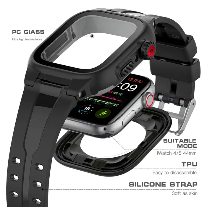 Étui étanche IP68 pour Apple Watch série 9 8 7 6 5 4 3 2 SE 45 44 41 38mm