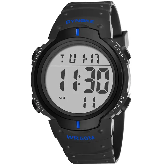 Montre de sport numérique LED étanche pour homme