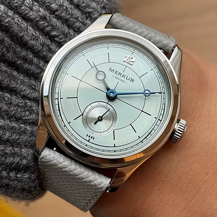 Nouvelle montre décontractée rétro MERKUR Cross Line Sector Dial Purple pour hommes
