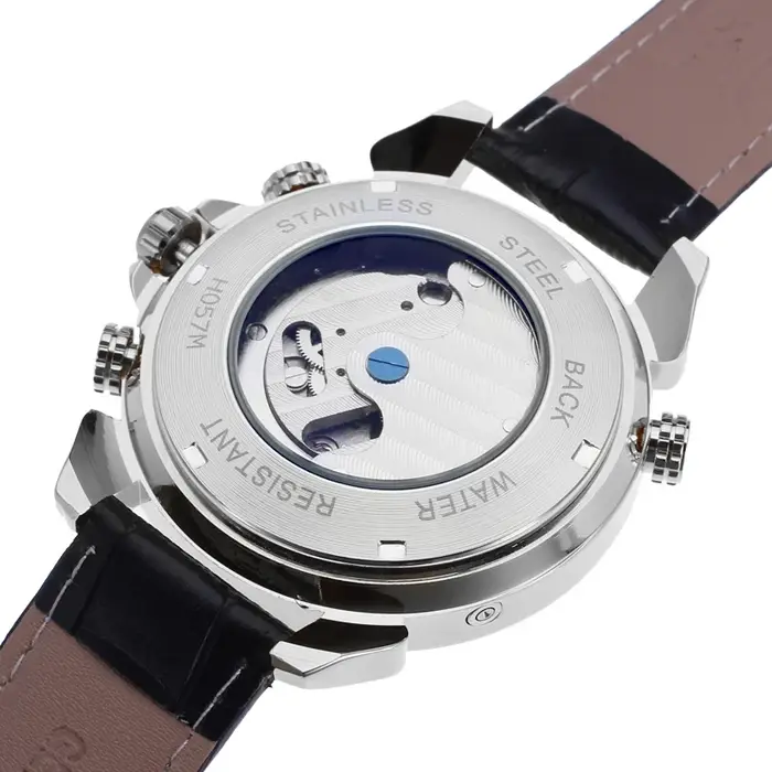 JARAGAR-Montre existent Multifonctionnelle pour Homme, Tourbillon de Luxe Original, Cuir, Élégant, Mécanique, Étanche, Montres-Bracelets pour Homme
