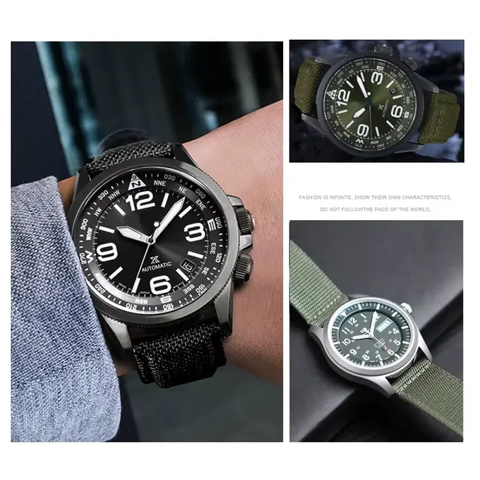 Bracelet de Montre Astronomique en Cuir et Nylon pour Homme