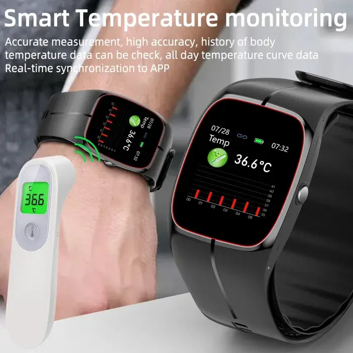 Nouvelle montre intelligente de pression artérielle de qualité médicale pour hommes