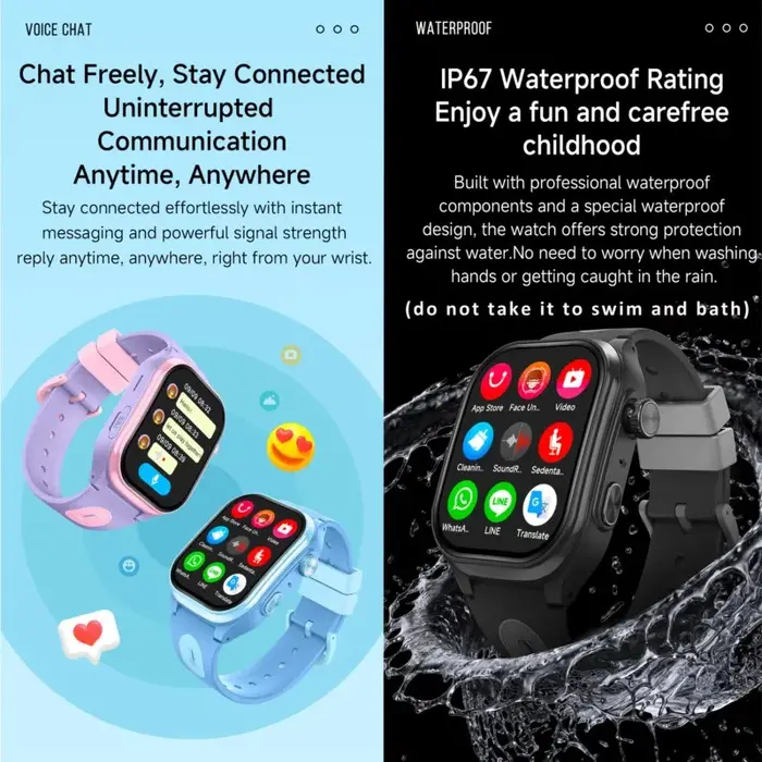 4G enfants montre intelligente GPS WIFI appel vidéo APP télécharger SOS