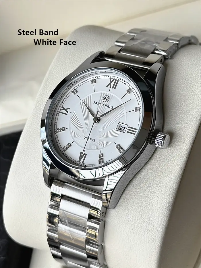 PABLO RAEZ vraies Photos marque de luxe montres pour hommes étanche lumineux Date montre en acier inoxydable mode Quartz homme montre-bracelet
