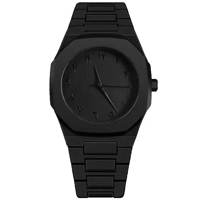 Montre pour hommes moderne minimaliste tout noir