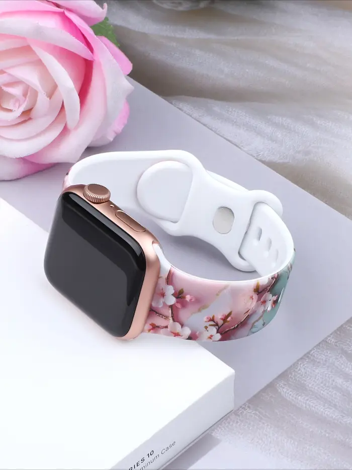Bracelet de montre à motif floral pour Apple Watch 40/41/42/44/45/46/49mm