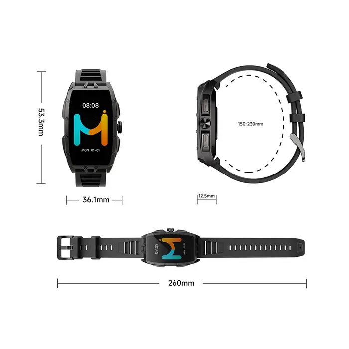 IMIKI montre intelligente 1.64 ''HD AMOLED affichage Bluetooth appels téléphoniques 1 ATM étanche 10