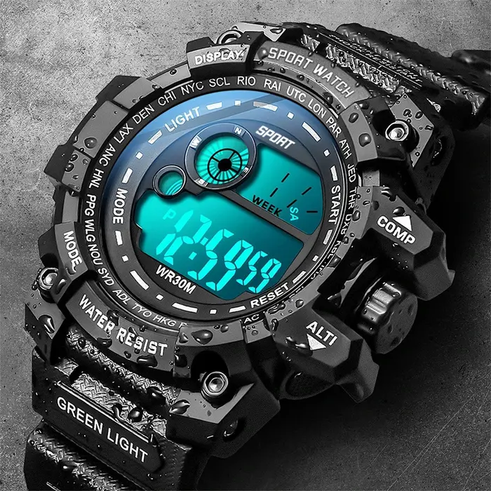 Montres numériques LED pour hommes, lumineuses, à la mode, étanches, pour hommes, date, horloge militaire, nouvelle collection