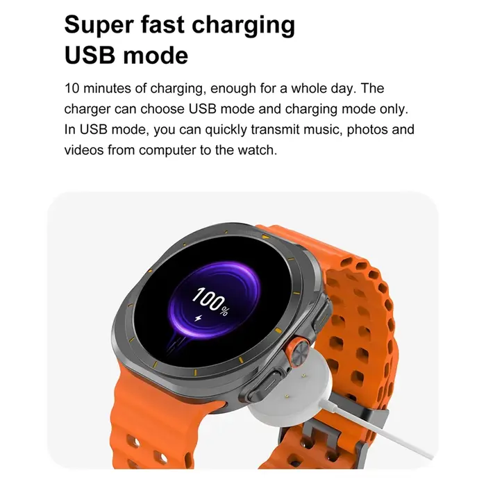 DT Watch Ultra 47mm montre intelligente Bluetooth appel boussole Menu 3D charge sans fil série 7 Sma