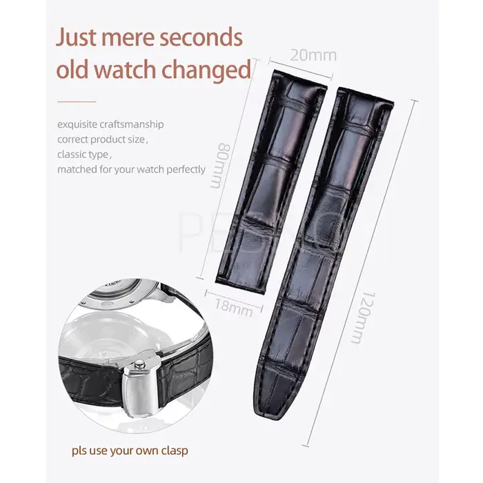 Pesno – bracelet de montre en cuir véritable pour homme