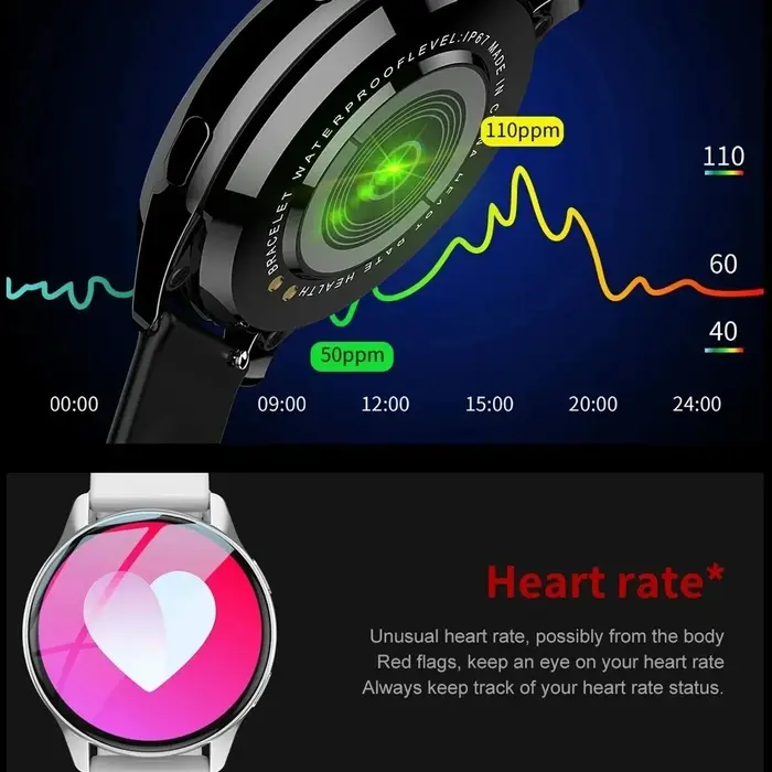 Montre intelligente de charge sans fil pour hommes et femmes