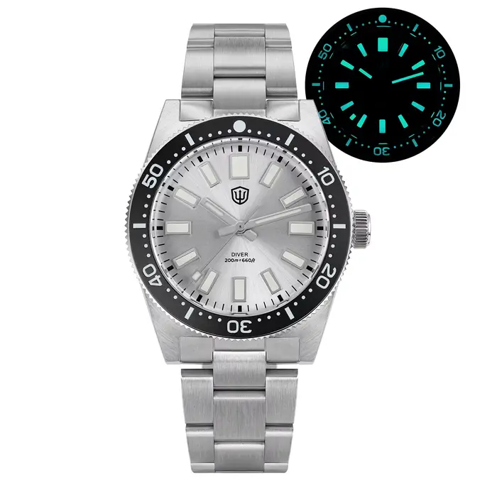 Watchdives WD1965 V2 montre à Quartz VH31 balayage deuxième mouvement lumineux bombé saphir 20Bar ét