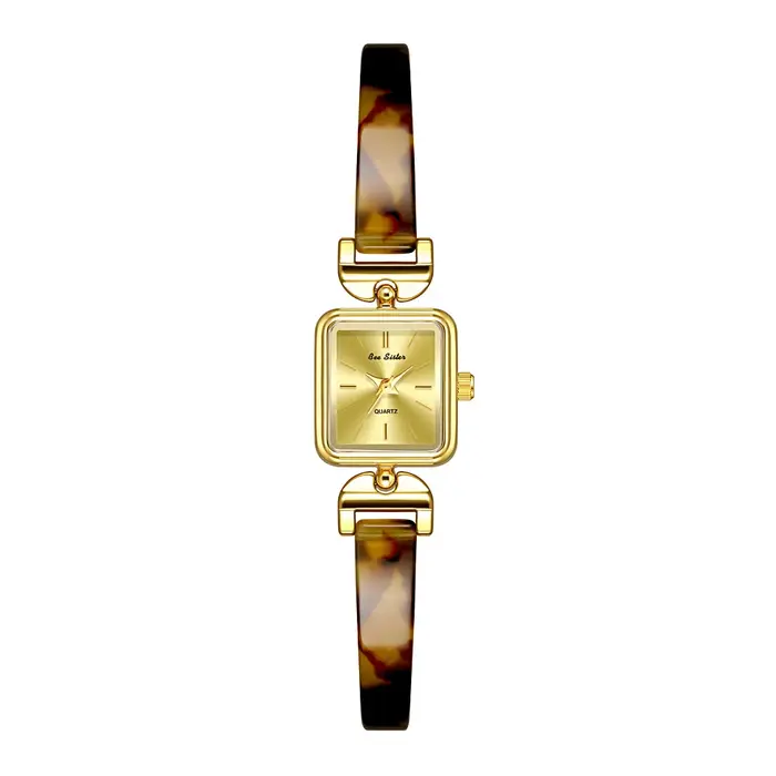 Bee Sister dames montres nouveau 2025 luxe écaille de tortue ambre montres pour femme Vintage Bracelet montre-Bracelet carré