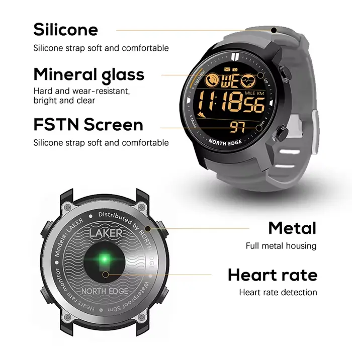 Km TH EDGE-Montre numérique militaire pour homme