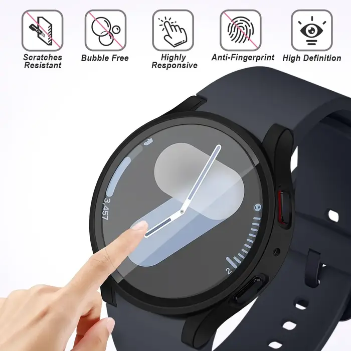 Verre + PC étui pour samsung Galaxy montre 7 6 5 4 44mm 40mm accessoires tout autour Anti-chute pare-chocs couverture watch7 4 protecteur d'écran