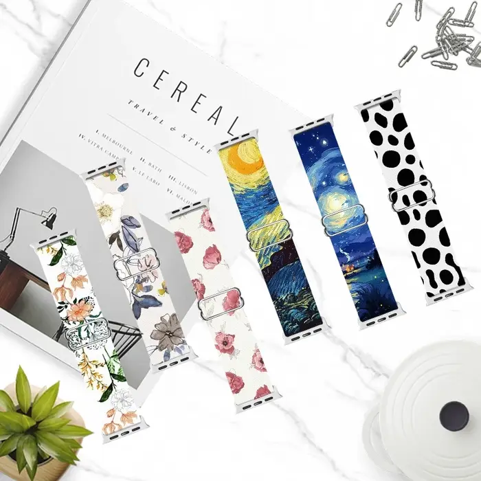 Bracelet de montre imprimé pour femme - Convient aux bracelets iWatch 38-45 mm (Série 8/7/6/5/4/3/2/1/SE)