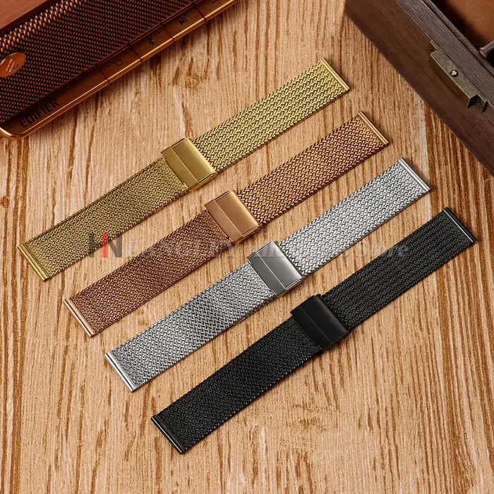 Bracelet de montre en maille milanaise pour Seiko, bracelet de montre en acier inoxydable pour Omega, 16mm, 18mm, 20mm, bracelets universels