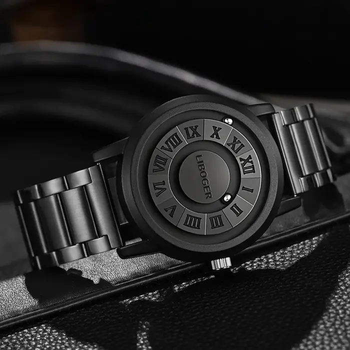 Mode Suspension magnétique hommes d'affaires montre à Quartz Roma cadran montres pour hommes horloge