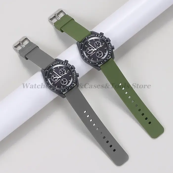 Bracelet de montre en Silicone souple 10/12/14/15/16/18/20mm 21mm 22mm 24mm