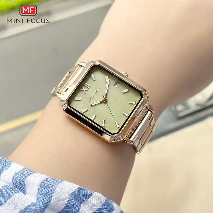 MINI FOCUS-Montre à Quartz avec Cadran Carré pour Femme