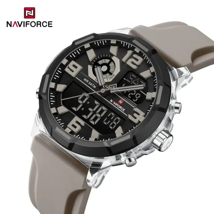 NAVIFORCE 2026 Montre Chronographe Homme Étanche 5ATM Double Affichage Alarme Semaine Mode Sport Cad