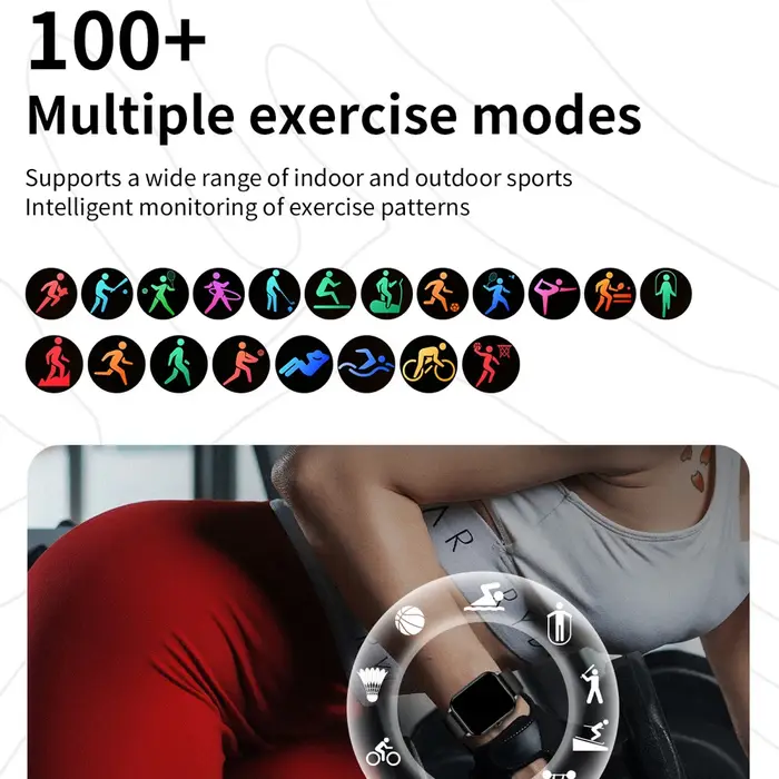 Montre connectée intelligente pour hommes et femmes avec appels Bluetooth