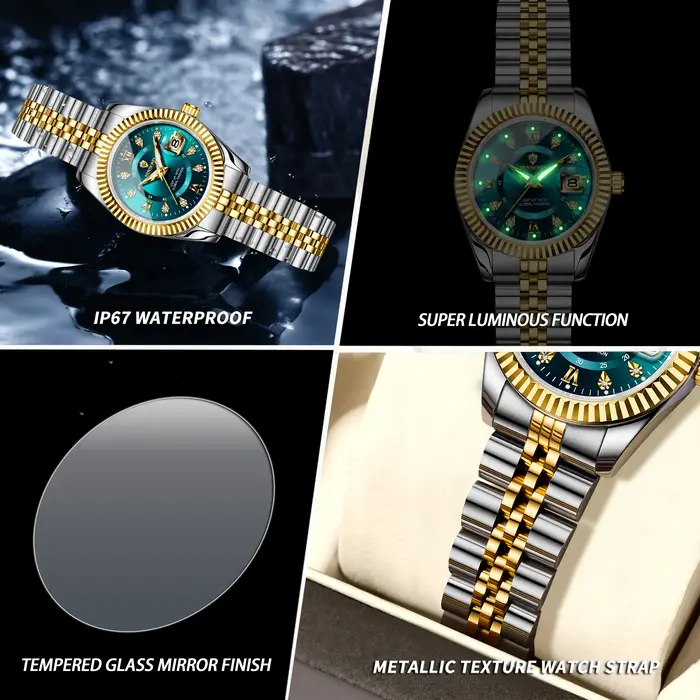 Montres à quartz BINBOND pour femmes, lumineuses, étanches, montre de luxe de marque pour femmes, cadeau pour petite amie.