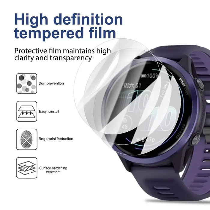 Pour Garmin Forerunner 965 570 955 265 265S 255 255S Film de protection Hydrogel protecteur d'écran HD pour Forerunner 965 570 42/47mm