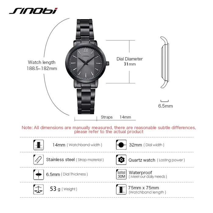 Sinobi-Montres à quartz élégantes pour femmes
