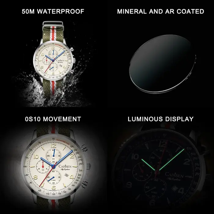 CADISEN 2026 nouveau chronographe hommes montres à Quartz