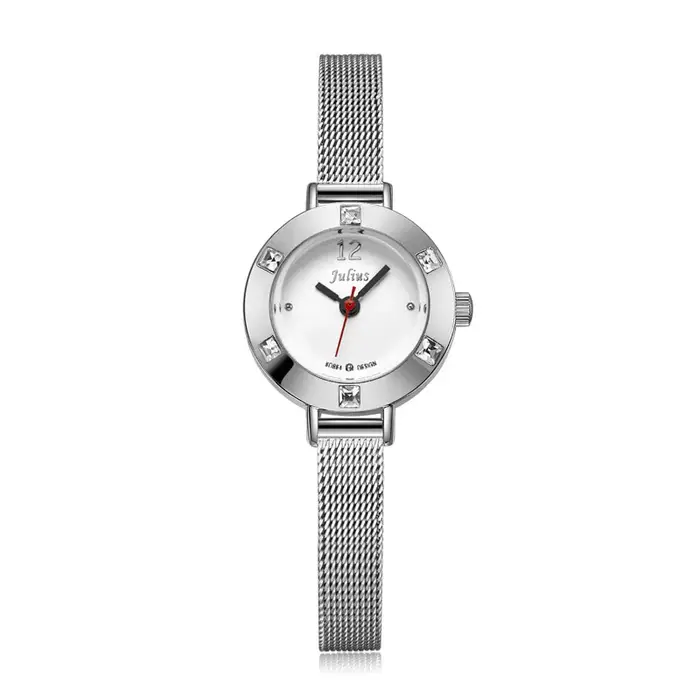 Petite montre pour femme Julius Lady strass scintillants japon Quartz heures de mode chaîne en acier Mini Bracelet horloge pour fille cadeau sans boîte
