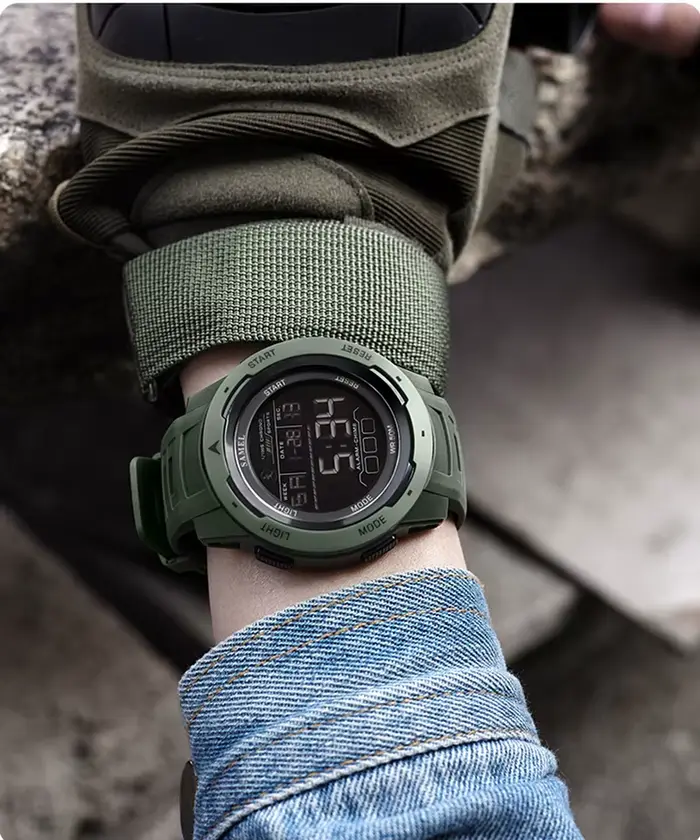 SAMEL hommes montre numérique Sport choc montres militaires étanche tactique électronique montre-bracelet jaune grand